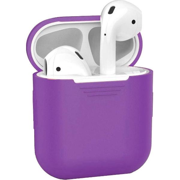Hoes voor Apple AirPods Hoesje Siliconen Case Cover - Paars