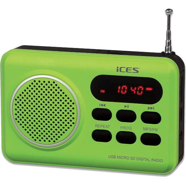 Ices IMPR-112 Draagbare radio - Groen
