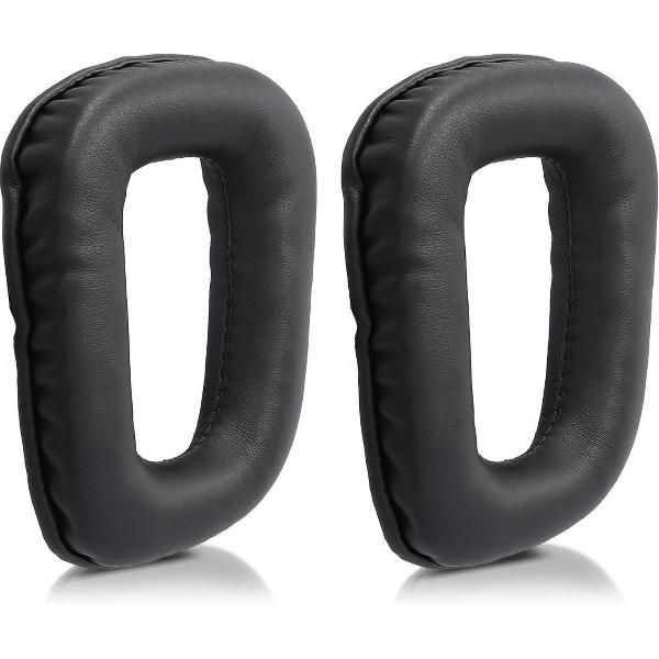 kwmobile 2x oorkussens voor Logitech G430 / G35 / G930 / F450 koptelefoons - imitatieleer - voor over-ear-koptelefoon - zwart