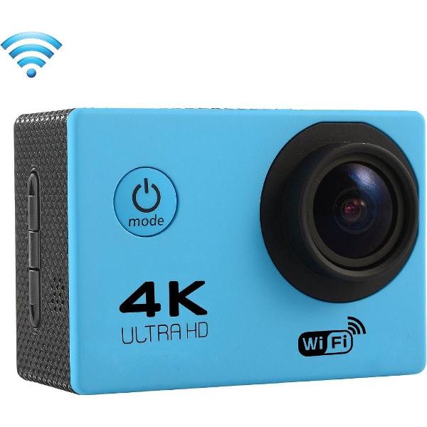 F60 2,0 inch scherm 170 graden groothoek wifi sport actiecamera camcorder met waterdichte behuizing, ondersteuning 64GB micro SD-kaart (blauw)