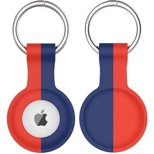 Apple AirTag Sleutelhanger Siliconen Bescherm Hoes Rood/Blauw