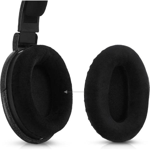 kwmobile 2x fluwelen oorkussens voor Sennheiser HD600 / HD650 / HD545 / HD580 koptelefoons - Kussens voor over-ear-koptelefoon in zwart