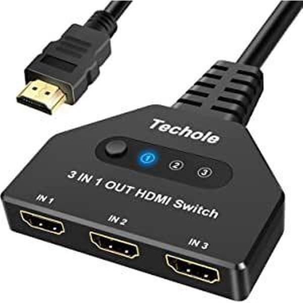 hdmi splitter - HDMI Switch 4K ZINAPS HDMI schakelaar Auto / Manual Vergulde HDMI Switcher, 3 in 1 uit HDMI-switch ondersteunt 4K / 3D / UHD / 1080P voor Xbox / PS4 Pro / PS4 / HDTV / Blu-Ray / DVD etc