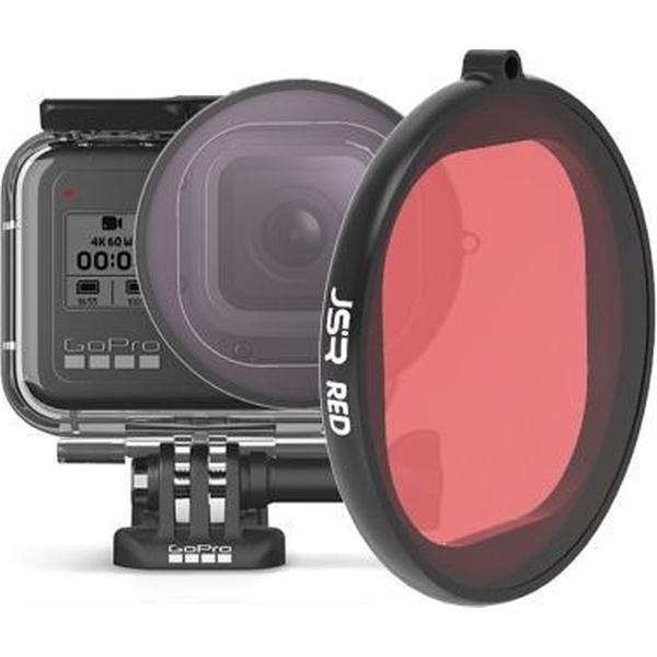 JSR ronde behuizing duiken kleurenlensfilter voor GoPro HERO8 zwart (rood)