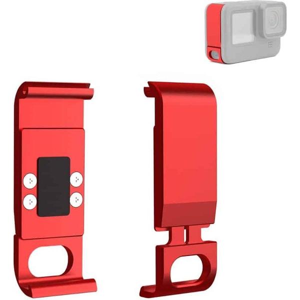 PULUZ Metal Battery Side Interface Cover voor GoPro HERO9 Black (Red)