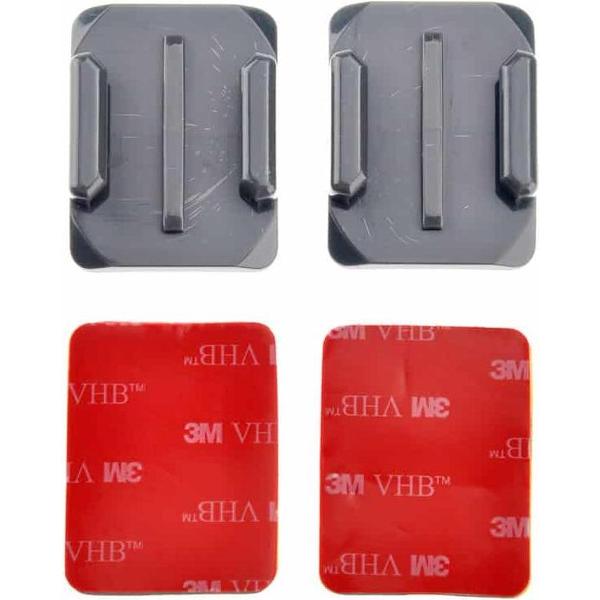 ST-12 2 x gebogen oppervlak adapters + 2 zelfklevende bevestiging stickers voor GoPro NIEUWE HERO / HERO6 / 5/5 sessie / 4 sessie / 4/3 + / 3/2/1, Xiaoyi en andere actiecamera's (grijs)