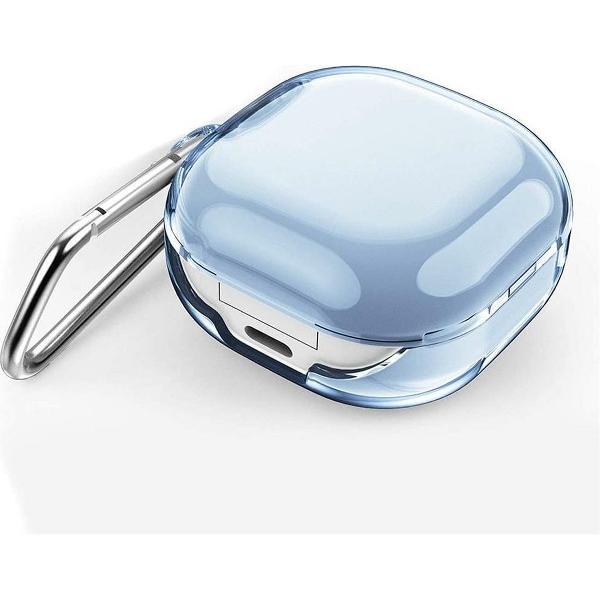 Case Cover Voor Samsung Galaxy Buds Pro / Samsung Galaxy Buds Live - Kunststof Transparant Blauw | Watchbands-shop.nl