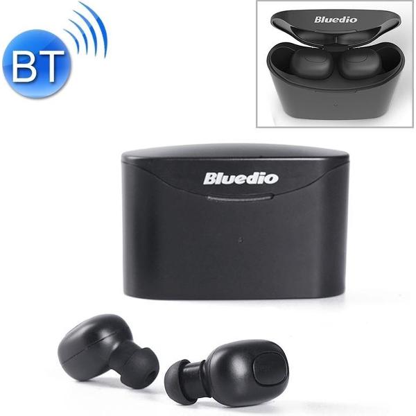 Bluedio TWS T-elf Bluetooth versie 5 0 in-ear Bluetooth headset met hoofdtelefoon opladen cabine (zwart)