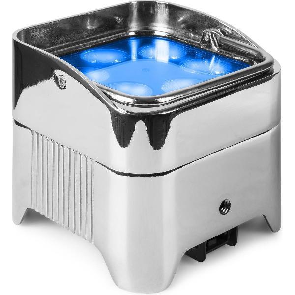 BeamZ BBP96SC accu Uplight met 6x 12W LED's en draadloze DMX - Chroom
