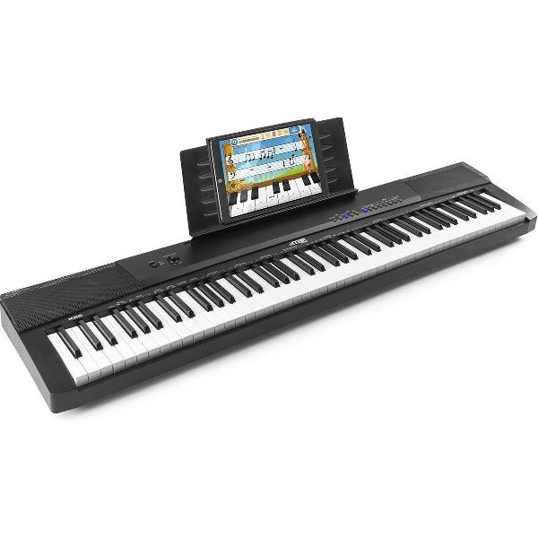 Digitale piano - MAX KB6 keyboard piano met o.a. 88 aanslaggevoelige toetsen, sustainpedaal, mp3 speler en vele andere features