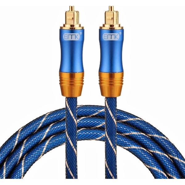 By Qubix Toslink kabel - 1.5 meter - Blauw - optical cable audio - audio male to male - BLUE edition - Zeer stevige optische kabel!