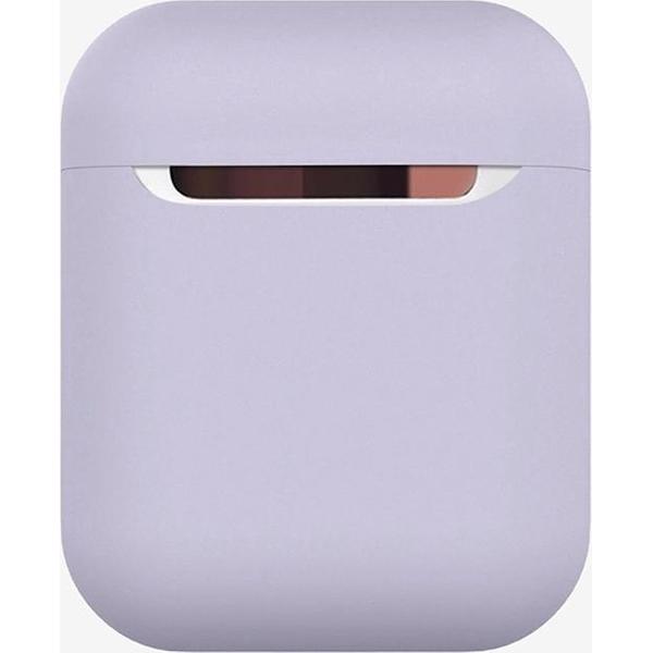 By Qubix - AirPods 1/2 hoesje Liquid series - Siliconen - grijs paars - Schokbestendig - AirPods hoesjes