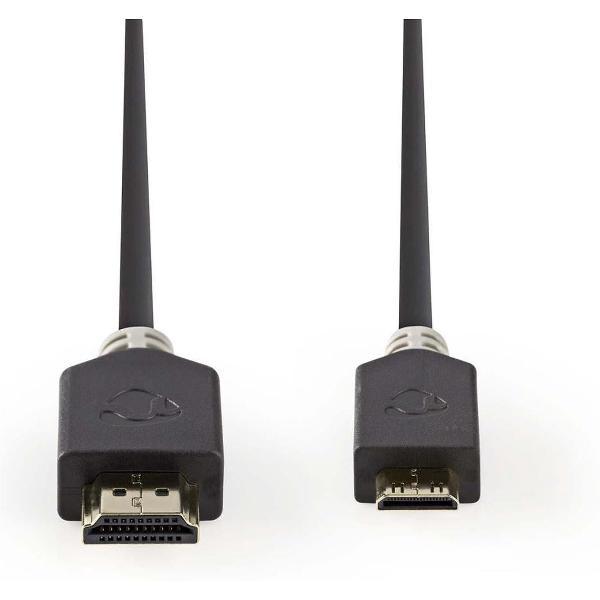High Speed ​​HDMI™-Kabel met Ethernet | HDMI™ Connector | HDMI™ Connector | 4K@60Hz | 18 Gbps | 2.00 m | Rond | PVC | Antraciet | Polybag