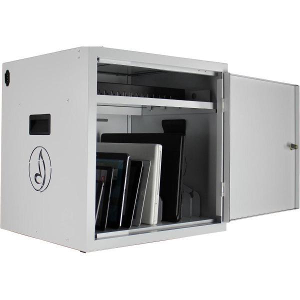 Bravour BRVD12 Oplaadkast voor 12 mobiele apparaten tot en met 17 inch-USB-Wit