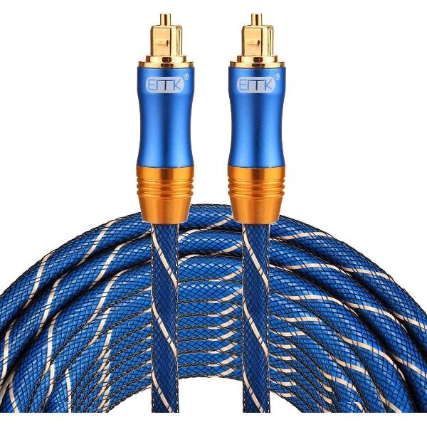 ETK Digital Toslink Optical kabel 8 meter / audio male to male / Optische kabel BLUE series - Blauw