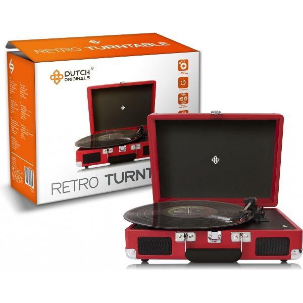 Platenspelers | Rood/Zwart | incl. Line in (AUX) | Ingebouwde stereoluidsprekers |3 snelhe