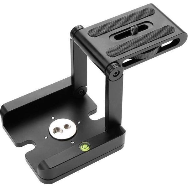 Opvouwbare Aluminium Z Flex Tilt & Balhoofd Snelkoppeling standaard Tripod Statief houder (zwart)