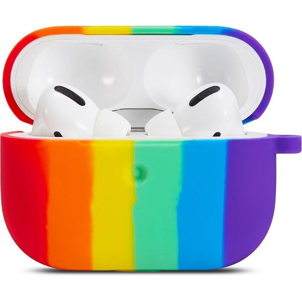 Airpods Pro Case Cover - Apple AirPods Pro - Regenboog - Regenboogstrepen - Rainbow Stripe - Airpods Pro Hoesje - Beschermend Omhulsel