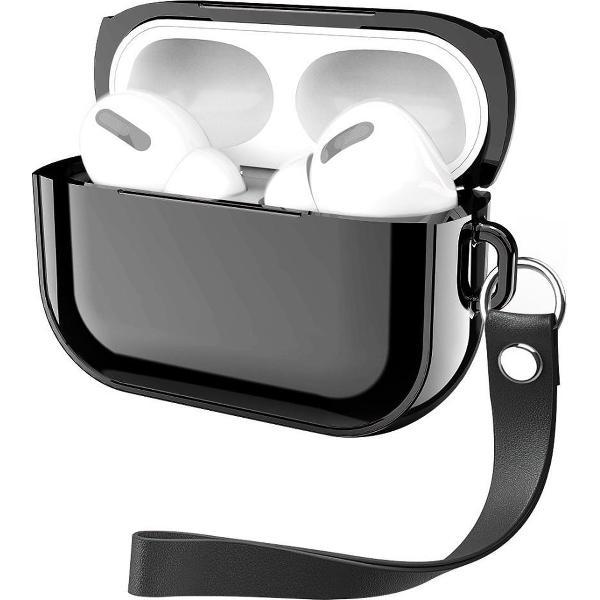 By Qubix - AirPods Pro Glans - hard case - Zwart - AirPods hoesjes