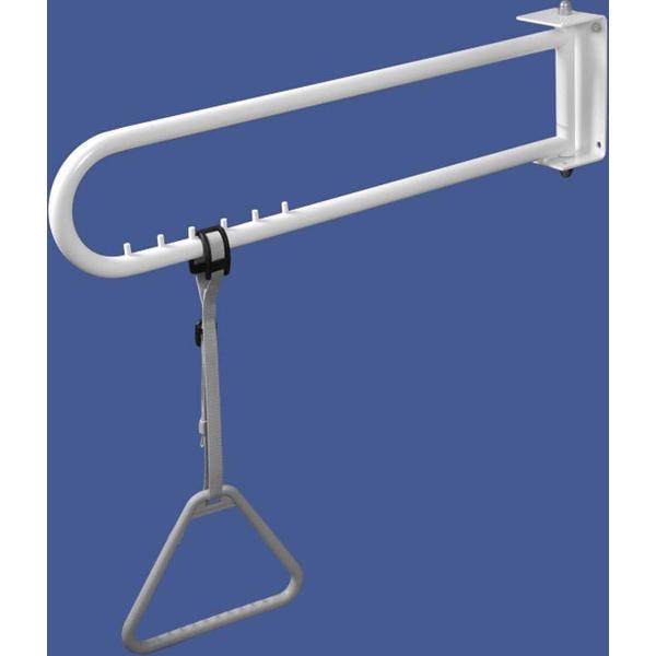 Papegaai met zwenkbare wandbeugel RVS wit