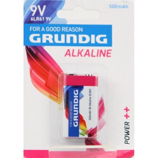 Grundig 9V Alkaline Batterij - 1 stuk - 500 mAh