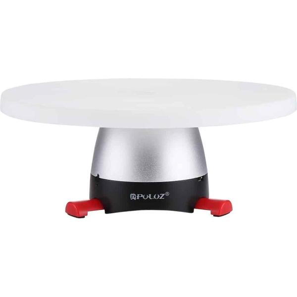 PULUZ Elektronische 360 ​​graden rotatie panoramisch statiefkop + ronde lade met afstandsbediening voor smartphones, GoPro, DSLR-camera's (rood)