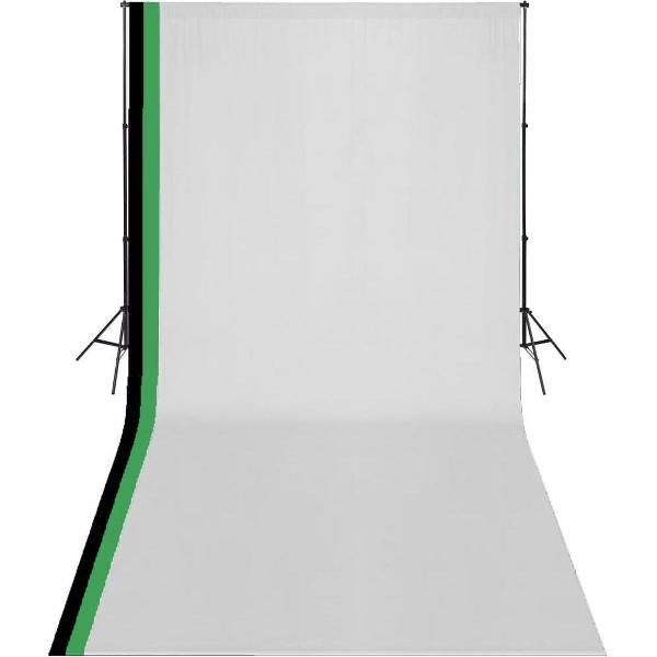 Fotostudioset met 3 katoenen achtergronden en frame 3x6 m