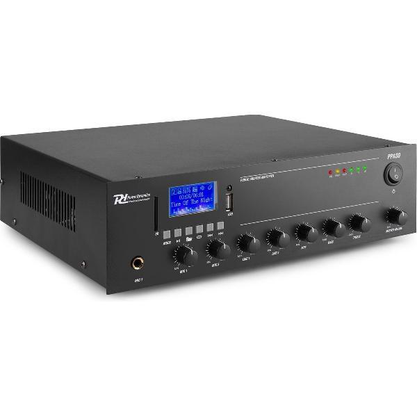 100V versterker - Power Dynamics PPA30 - 100V versterker 30W met Bluetooth en mp3 speler - Ideaal voor kleine geluids- en omroepinstallaties