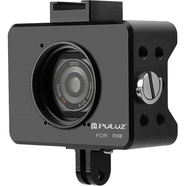 PULUZ Behuizing Shell CNC Aluminium Beschermende Kooi met 37mm UV Lens & Base Mount & Schroef voor Sony RX0 (Zwart)