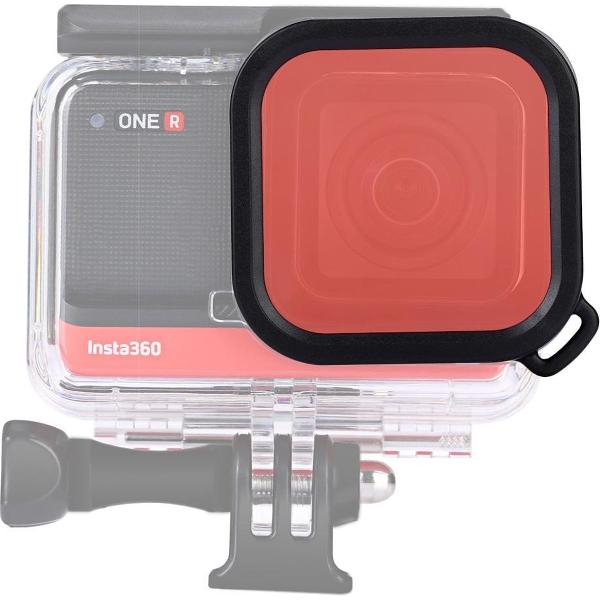 Duikfilter met vierkante behuizing en duikfilter voor Insta360 ONE R 4K Edition / 1 inch dition (rood)