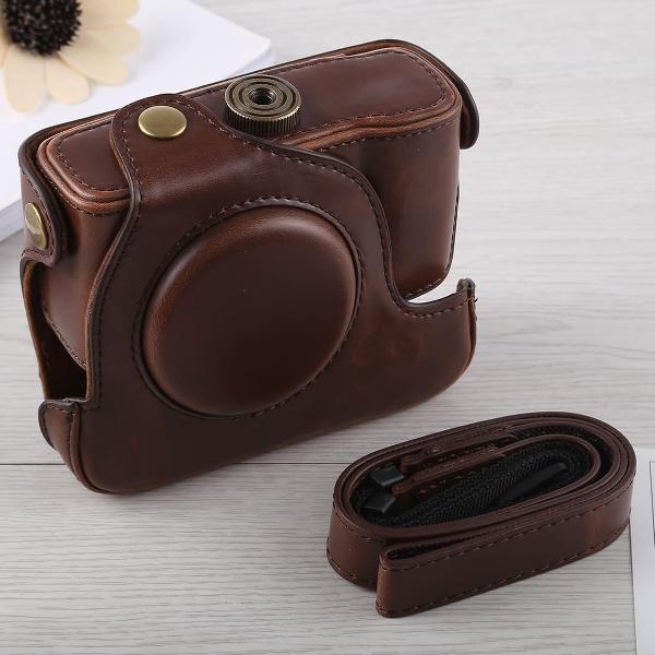 Full Body Camera PU lederen tas tas met riem voor Canon G16 (koffie)