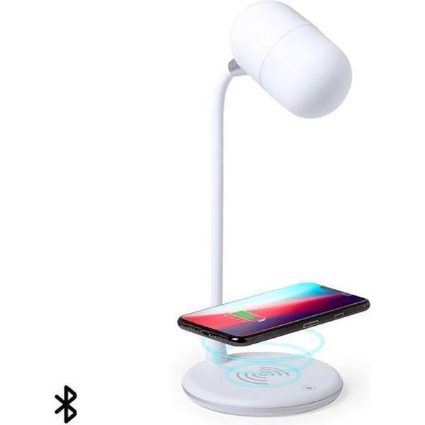 LED-lamp met Bluetooth Luidspreker en Draadloze Oplader Wit 146268