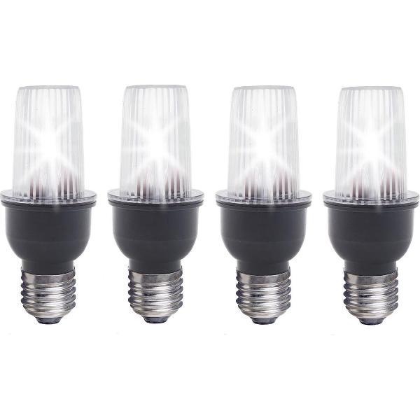 Set van 4x stuks stroboscoop lampjes met E27 fitting - 230 Volt - Knipperlicht - Disco feestje voor thuis