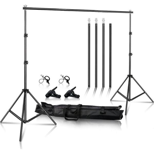 Grandecom® Pro Greenscreen Achtergrond Systeem - Chroma Key - Twitch - Tik Tok - Youtube - 200x200cm