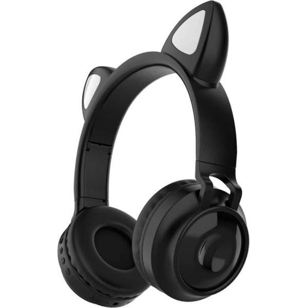 Koptelefoon Kinderen - Kinder Headset - Koptelefoon met Bluetooth - Zachte Oorkussens Koptelefoon voor Kinderen - zwart