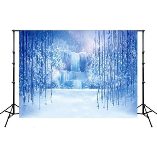 2.1mx 1.5m Frozen Party Setting Snow Photo Achtergronddoek