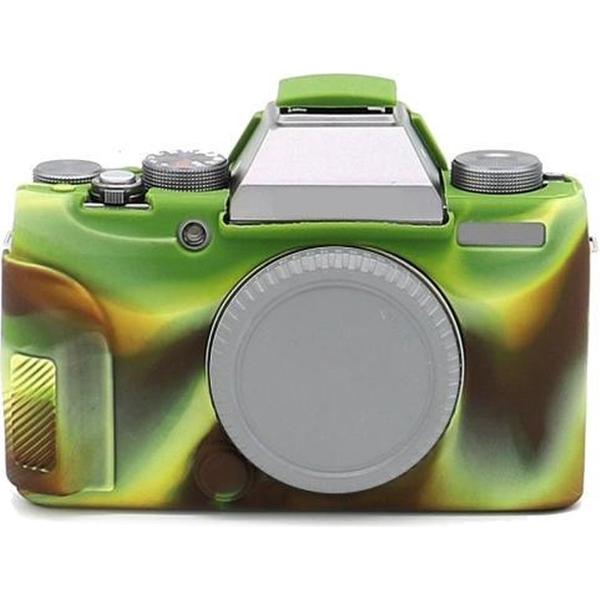 Richwell Zachte Siliconen TPU Huid Body Rubber Camera Tas Volledige Cover voor Fujifilm Fuji X-T100 Digitale Camera (Camouflage)
