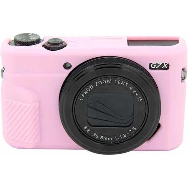 PULUZ zachte siliconen beschermhoes voor Canon EOS G7 X Mark II (roze)