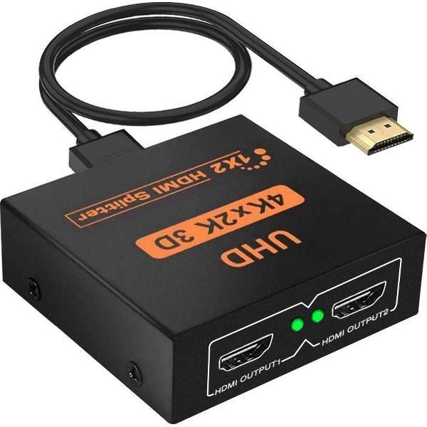 hdmi splitter 1 in 2 uit - HDMI Splitter 1 in 2 Out, 3D 4K 1080p HDMI Splitter 1 x 2 HDCP 1.4 HDMI Splitter, versterker met USB-kabel, compatibel met PC PS3 HDTV Blu-ray Projector DVD etc