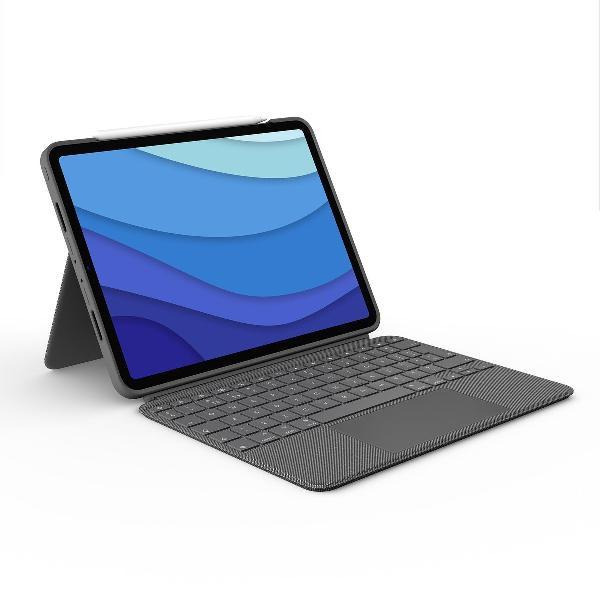 Logitech Combo Touch iPad Pro - Tablet toetsenbord AZERTY - 11 inch - Grijs