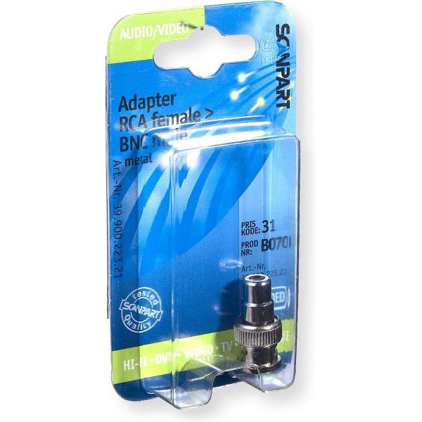 Scanpart Adapter Bnc(m)-tulp(f) Metaal