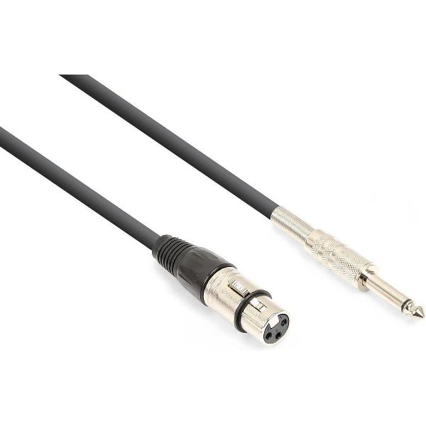 Microfoonkabel 6 meter - Vonyx audiokabel 6,3mm jack (mono) - XLR (f) - 6 meter