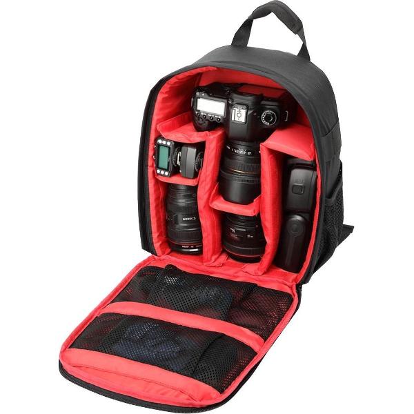 INDEPMAN DL-B013 Portable Waterdichte krasbestendig Buitensporten Rugzak Camera Tas Telefoon Tablet Tas voor GoPro, SJCAM, Nikon, Canon, Xiaomi Xiaoyi YI, iPad, Apple, Samsung, Huawei, Afmetingen: 26.5 * 12.5 * 33 cm (rood)