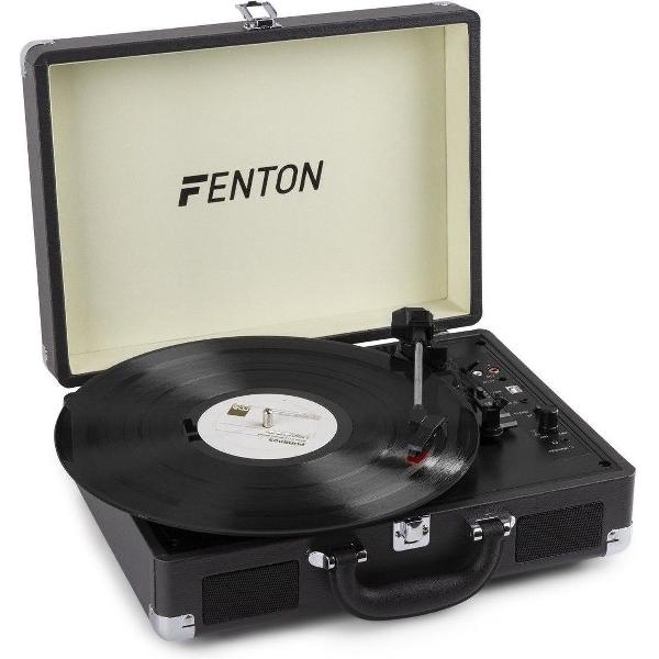 Fenton RP115C - Platenspeler in koffer met Bluetooth en ingebouwde speakers - Zwart