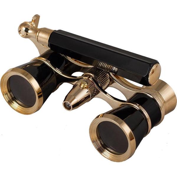 Levenhuk Broadway 325N Opera Glasses (black lorgnette with LED light)