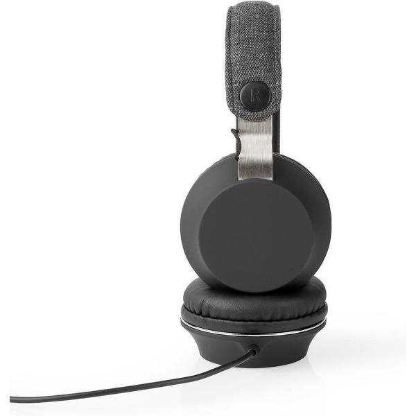 Nedis FSHP100AT Bedrade Koptelefoon Met Geweven Stof Bekleed On-ear Audiokabel 1,2 M Antraciet / Zwart