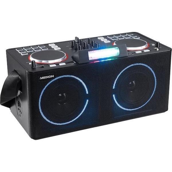 MEDION LIFE X61420 Party Speaker | met DJ-controller | 2 LC-displays | 8 Multifunctionele performance pads | LED lichteffecten | 2 x 20 W RMS