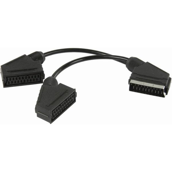 Nedis CVGP31070BK02 Scart-kabel Scart Male - 2x Rca Female 0,2 M Zwart