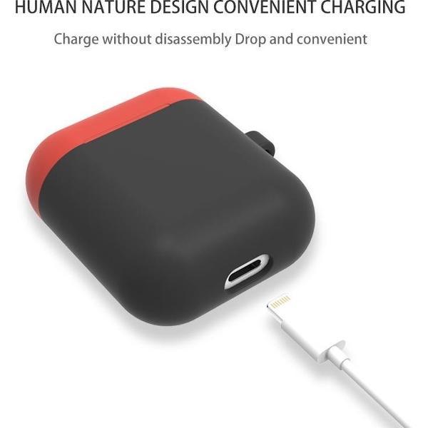 Mobigear Karabijnhaak Siliconen Cover Bruin / Beige voor Apple AirPods