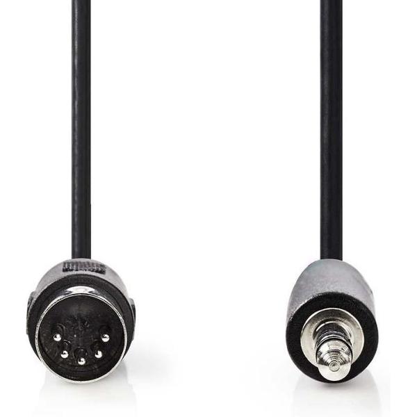 Nedis CAGP20100BK20 Din-audiokabel Din 5-pins Male - 3,5 Mm Male 2,0 M Zwart